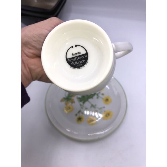 Royal Domino Porcelain Collection Footed Cup and Plate Sunrise Pattern - Picture 8 of 9